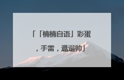「楠楠自语」彩蛋，手雷，邋遢帅