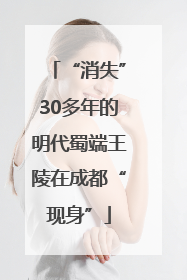 “消失”30多年的明代蜀端王陵在成都“现身”