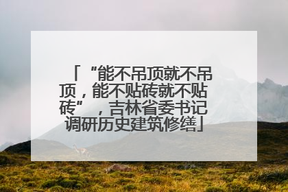 “能不吊顶就不吊顶，能不贴砖就不贴砖”，吉林省委书记调研历史建筑修缮