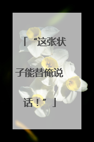 “这张状子能替俺说话！”