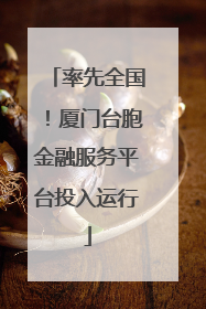 率先全国！厦门台胞金融服务平台投入运行