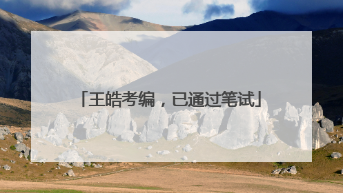 王皓考编，已通过笔试