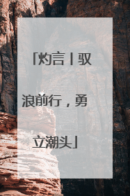 灼言丨驭浪前行，勇立潮头