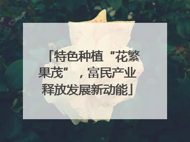 特色种植“花繁果茂”，富民产业释放发展新动能
