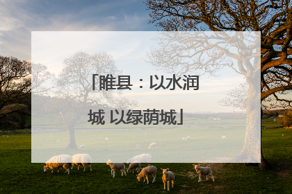 睢县：以水润城 以绿荫城