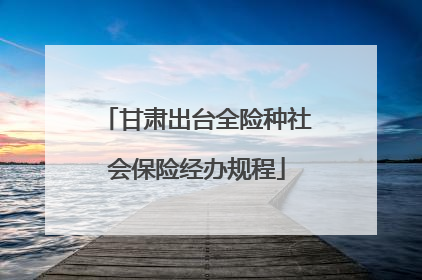 甘肃出台全险种社会保险经办规程