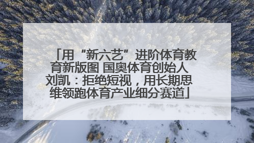 用“新六艺”进阶体育教育新版图 国奥体育创始人刘凯：拒绝短视，用长期思维领跑体育产业细分赛道