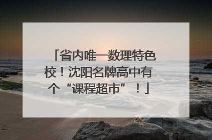 省内唯一数理特色校！沈阳名牌高中有个“课程超市”！