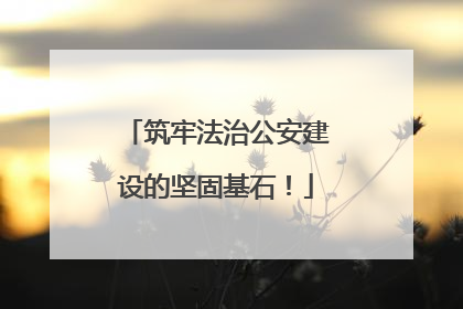 筑牢法治公安建设的坚固基石！