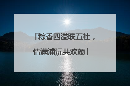 粽香四溢联五社，情满浦沅共欢颜