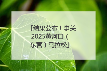 结果公布！事关2025黄河口（东营）马拉松