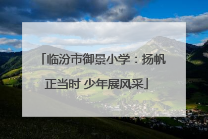 临汾市御景小学：扬帆正当时 少年展风采