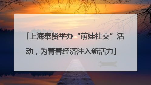 上海奉贤举办“萌娃社交”活动，为青春经济注入新活力