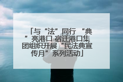 与“法”同行 “典”亮港口 宿迁港口集团组织开展“民法典宣传月”系列活动
