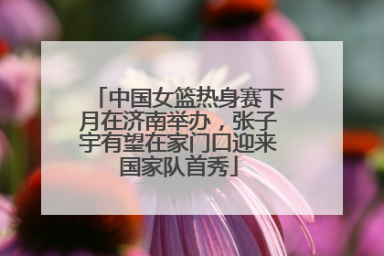中国女篮热身赛下月在济南举办，张子宇有望在家门口迎来国家队首秀