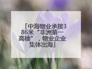 中海物业承接386米“非洲第一高楼”，物业企业集体出海