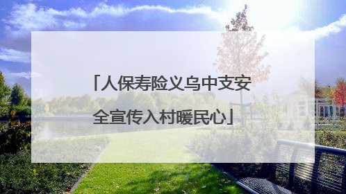 人保寿险义乌中支安全宣传入村暖民心