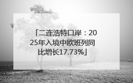 二连浩特口岸：2025年入境中欧班列同比增长17.73%