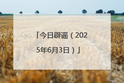 今日辟谣（2025年6月3日）
