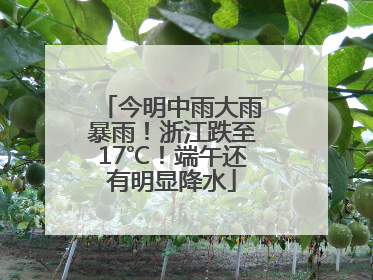今明中雨大雨暴雨！浙江跌至17℃！端午还有明显降水