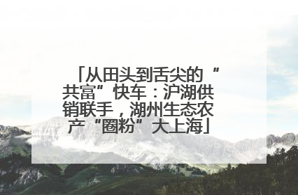 从田头到舌尖的“共富”快车：沪湖供销联手，湖州生态农产“圈粉”大上海