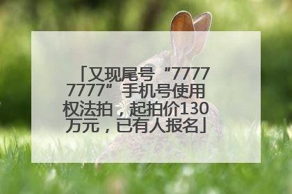 又现尾号“77777777”手机号使用权法拍，起拍价130万元，已有人报名