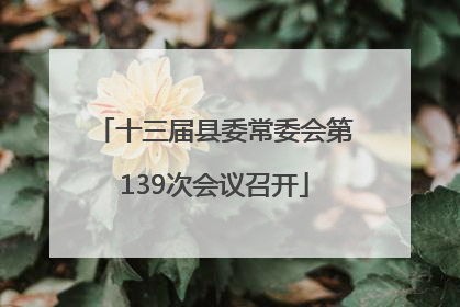 十三届县委常委会第139次会议召开