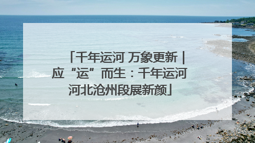 千年运河 万象更新｜应“运”而生：千年运河河北沧州段展新颜