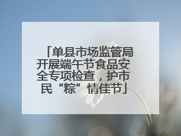 单县市场监管局开展端午节食品安全专项检查，护市民“粽”情佳节