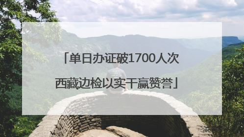 单日办证破1700人次 西藏边检以实干赢赞誉