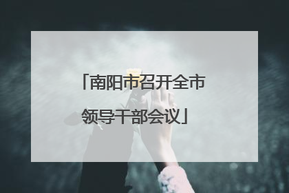 南阳市召开全市领导干部会议
