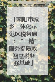 南阳市城乡一体化示范区税务局：“三精”服务提质效 智慧税务强基础