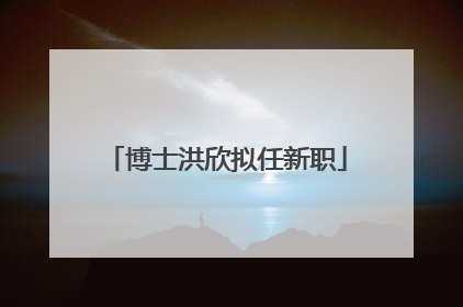 博士洪欣拟任新职