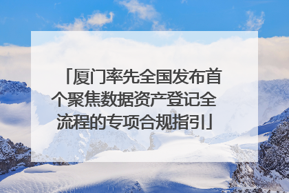 厦门率先全国发布首个聚焦数据资产登记全流程的专项合规指引