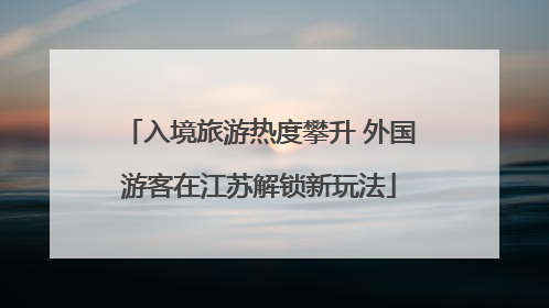 入境旅游热度攀升 外国游客在江苏解锁新玩法