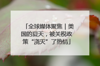 全球媒体聚焦｜美国的夏天，被关税政策“浇灭”了热情