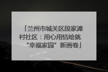 兰州市城关区段家滩村社区：用心用情绘就“幸福家园”新画卷