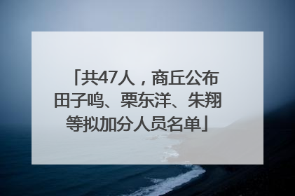 共47人，商丘公布田子鸣、栗东洋、朱翔等拟加分人员名单