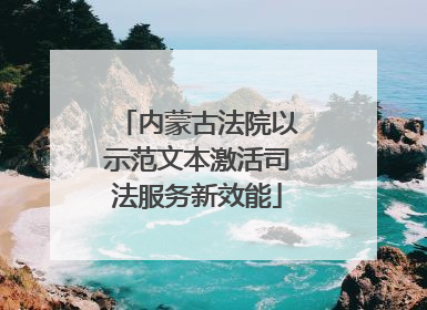 内蒙古法院以示范文本激活司法服务新效能