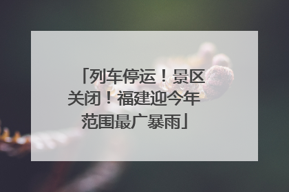 列车停运！景区关闭！福建迎今年范围最广暴雨