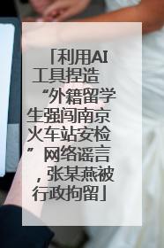利用AI工具捏造 “外籍留学生强闯南京火车站安检”网络谣言，张某燕被行政拘留