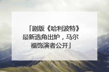 剧版《哈利波特》最新选角出炉，马尔福饰演者公开