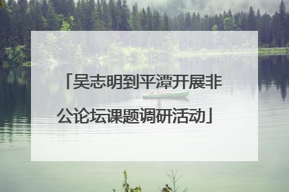 吴志明到平潭开展非公论坛课题调研活动