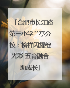 合肥市长江路第三小学兰亭分校：榜样闪耀绽光彩 五育融合助成长