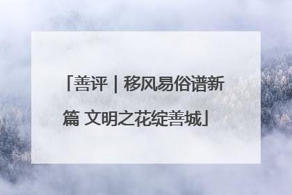 善评｜移风易俗谱新篇 文明之花绽善城