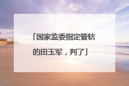 国家监委指定管辖的田玉军，判了