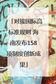 对接国际高标准规则 海南发布158项制度创新成果