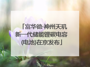 富华德·神州天玑新一代储能锂碳电容(电池)在京发布