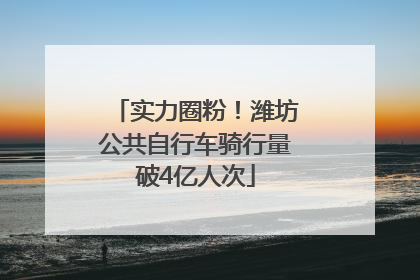 实力圈粉！潍坊公共自行车骑行量破4亿人次