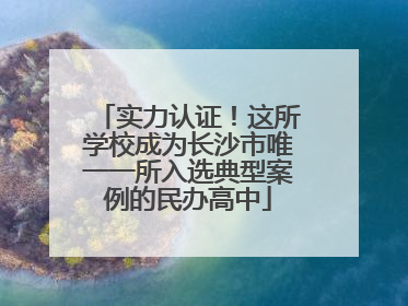 实力认证！这所学校成为长沙市唯一一所入选典型案例的民办高中